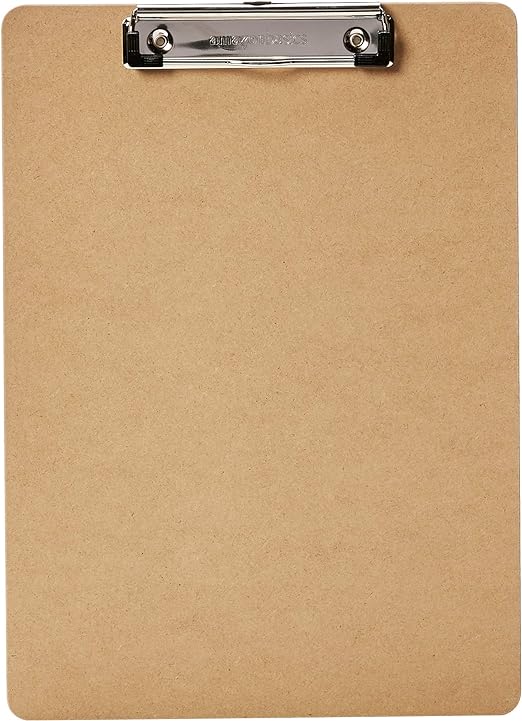 Amazon Basics Hardboard Clipboard (Pack of 6)