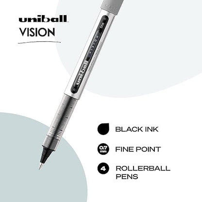 Uniball Black Pens Pack of 4