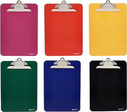 Amazon Basics Plastic Clipboards (Pack of 6)