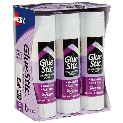 Avery Glue Stic, Disappearing Purple