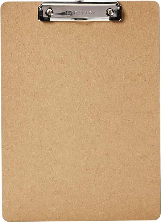 Amazon Basics Hardboard Clipboard (Pack of 6)